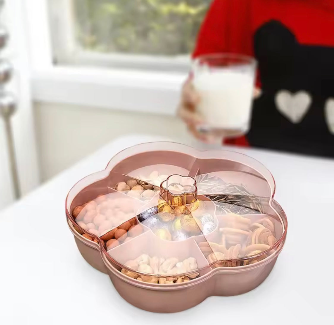 Flower Shape Candy Storage Box, Dry Fruit Tray Bowl, Snacks Organizer Box Flower Shape Candy Storage Box, Dry Fruit Tray Bowl, Snacks Organizer Box